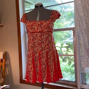 Free People Ponderosa Mini Dress Strawberry Combo sz Medium